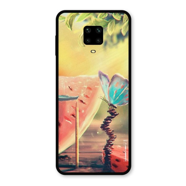 Watermelon Butterfly Metal Back Case for Redmi Note 9 Pro Max
