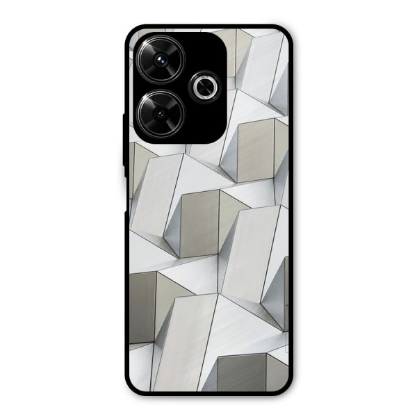 White Abstract Art Metal Back Case for Poco M6 Plus