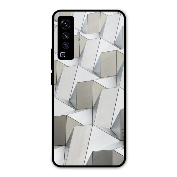 White Abstract Art Metal Back Case for Vivo X50