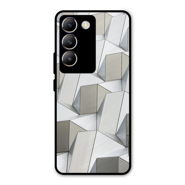 White Abstract Art Metal Back Case for Vivo Y200e