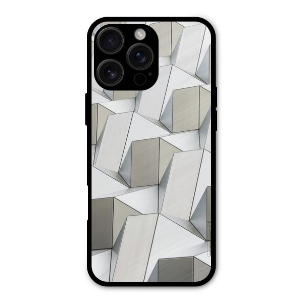 White Abstract Art Metal Back Case for iPhone 16 Pro Max
