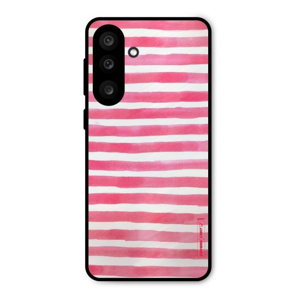 White And Pink Stripes Metal Back Case for Galaxy M56