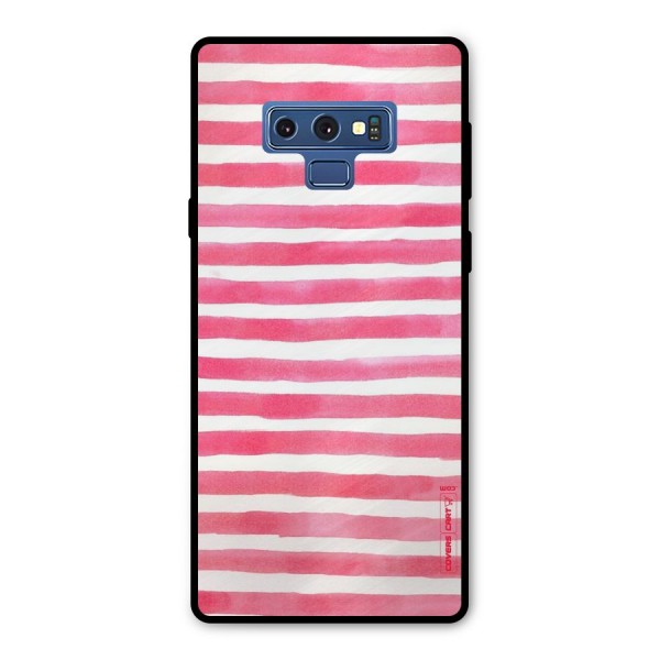 White And Pink Stripes Metal Back Case for Galaxy Note 9