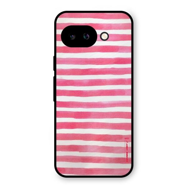 White And Pink Stripes Metal Back Case for Google Pixel 9a