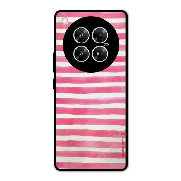 White And Pink Stripes Metal Back Case for Infinix Zero 40 5G