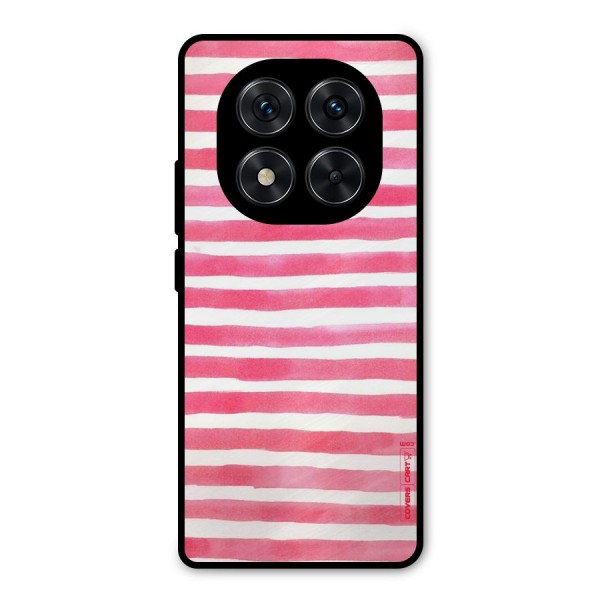 White And Pink Stripes Metal Back Case for Redmi Note 14 Pro 5G