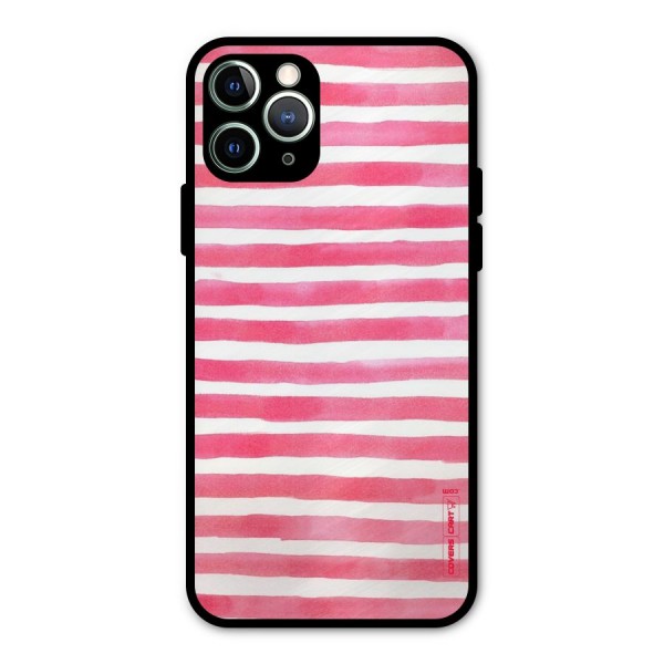 White And Pink Stripes Metal Back Case for iPhone 11 Pro Max