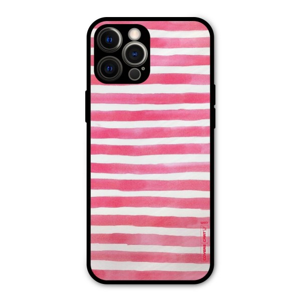 White And Pink Stripes Metal Back Case for iPhone 12 Pro Max