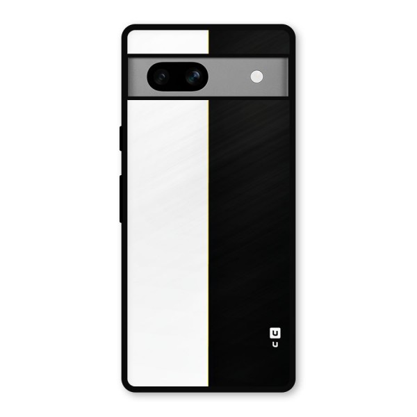 White Black Super Minimalistic Metal Back Case for Google Pixel 7a