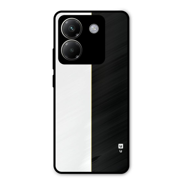 White Black Super Minimalistic Metal Back Case for Poco M7 Pro 5G