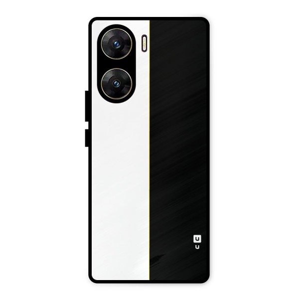 White Black Super Minimalistic Metal Back Case for Vivo V29e