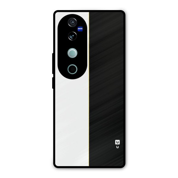 White Black Super Minimalistic Metal Back Case for Vivo V40 Pro