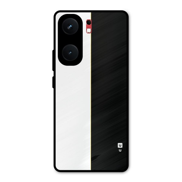 White Black Super Minimalistic Metal Back Case for iQOO Neo 9 Pro