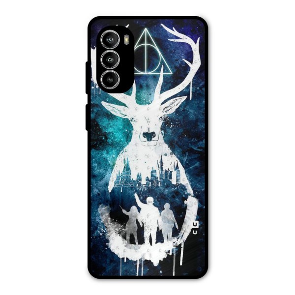 White Deer Metal Back Case for Moto G52