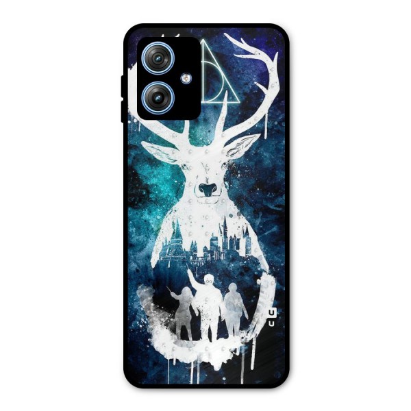 White Deer Metal Back Case for Moto G54
