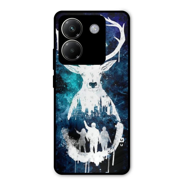 White Deer Metal Back Case for Poco M7 Pro 5G