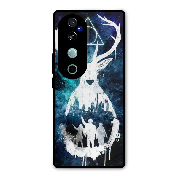White Deer Metal Back Case for Vivo V40 Pro