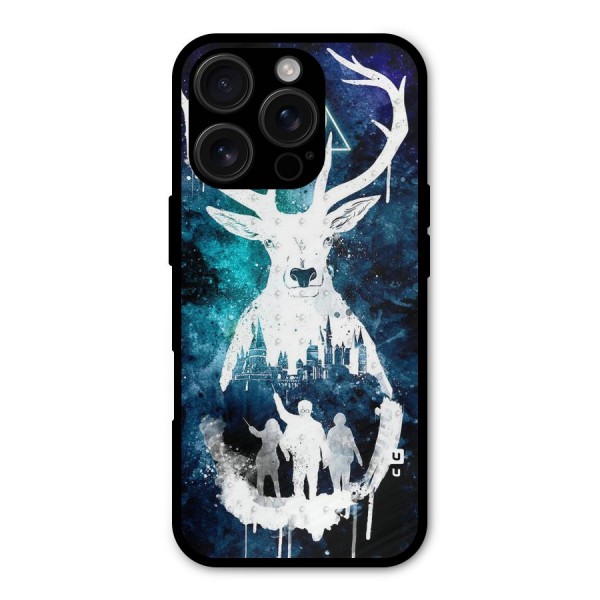 White Deer Metal Back Case for iPhone 16 Pro