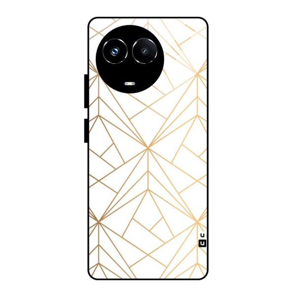 White Golden Zig Zag Glass Back Case for Realme 11X