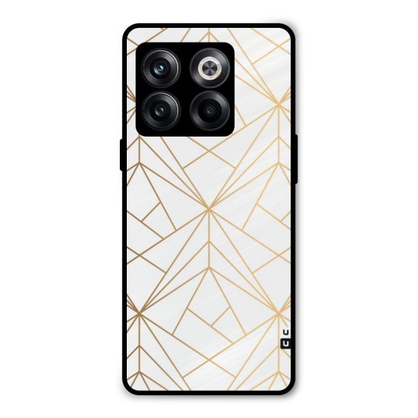White Golden Zig Zag Metal Back Case for OnePlus 10T
