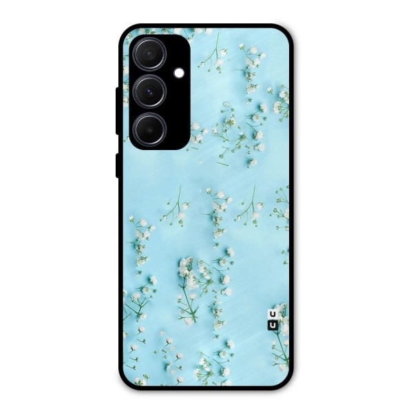 White Lily Design Metal Back Case for Galaxy A35