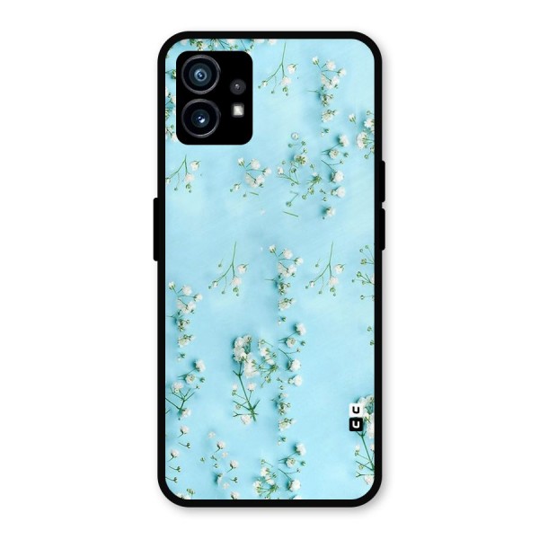 White Lily Design Metal Back Case for Nothing Phone 1