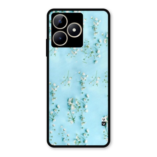 White Lily Design Metal Back Case for Realme C53