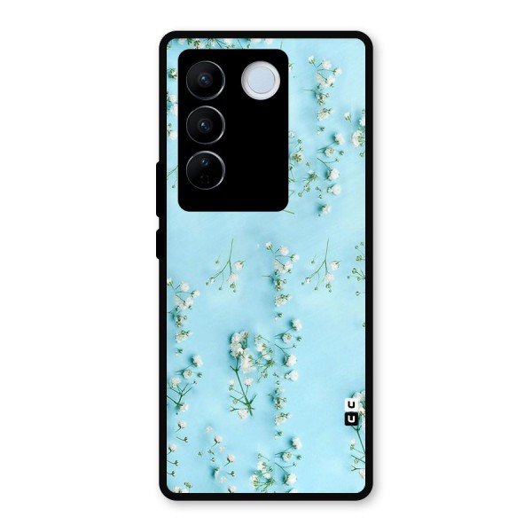 White Lily Design Metal Back Case for Vivo V27