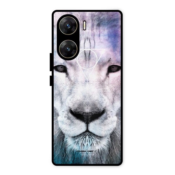 White Lion Metal Back Case for Vivo V29e