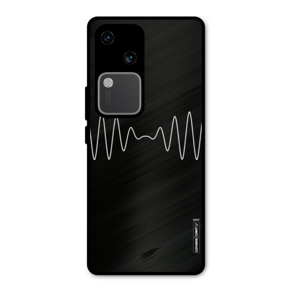 White Minimal Thread Metal Back Case for Vivo V30 Pro