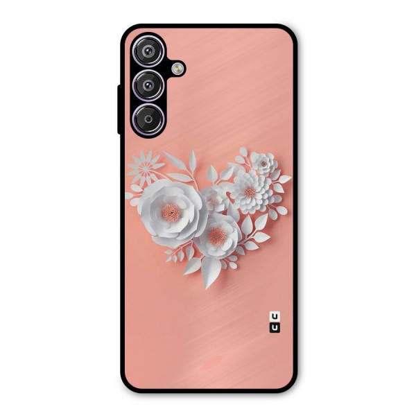 White Paper Flower Metal Back Case for Galaxy F15
