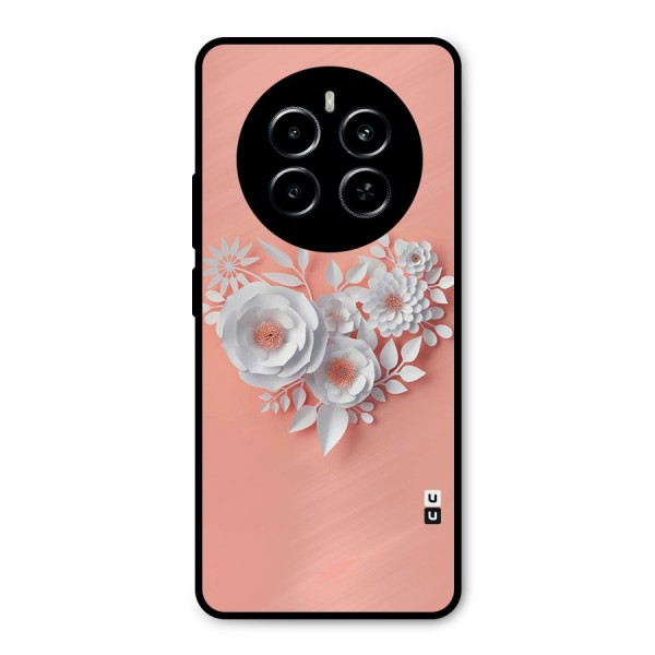 White Paper Flower Metal Back Case for Realme P1