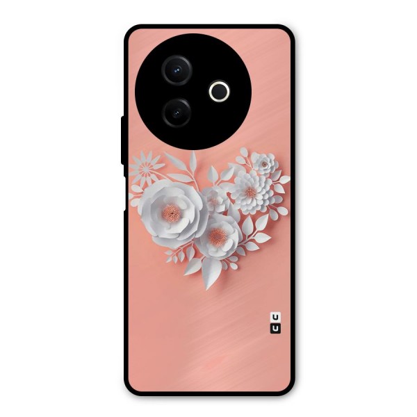 White Paper Flower Metal Back Case for Vivo Y39