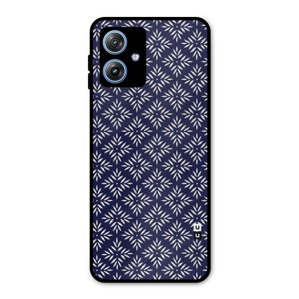 White Petals Pattern Metal Back Case for Moto G54