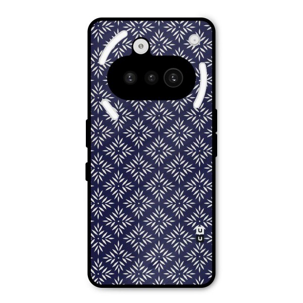 White Petals Pattern Metal Back Case for Nothing Phone 3a