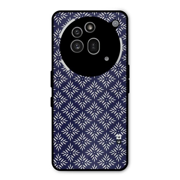 White Petals Pattern Metal Back Case for Nothing Phone 3a Pro