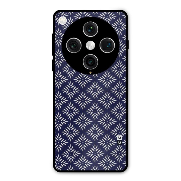 White Petals Pattern Metal Back Case for Oppo Find X8 Pro