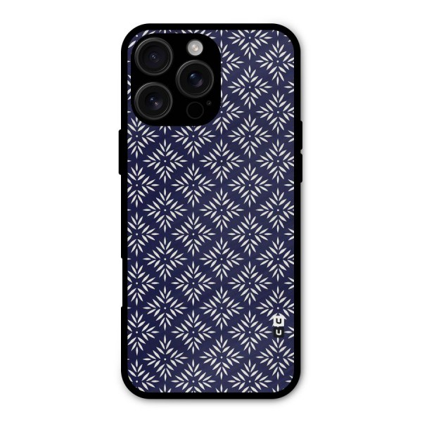 White Petals Pattern Metal Back Case for iPhone 16 Pro Max