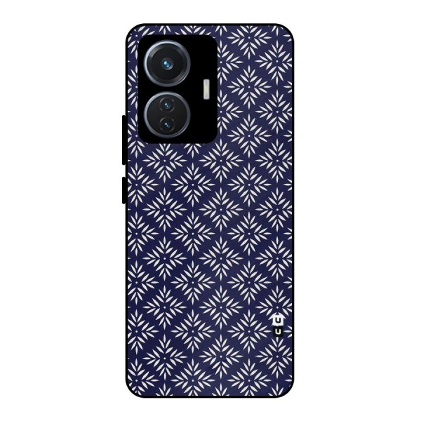 White Petals Pattern Metal Back Case for iQOO Z6 44W