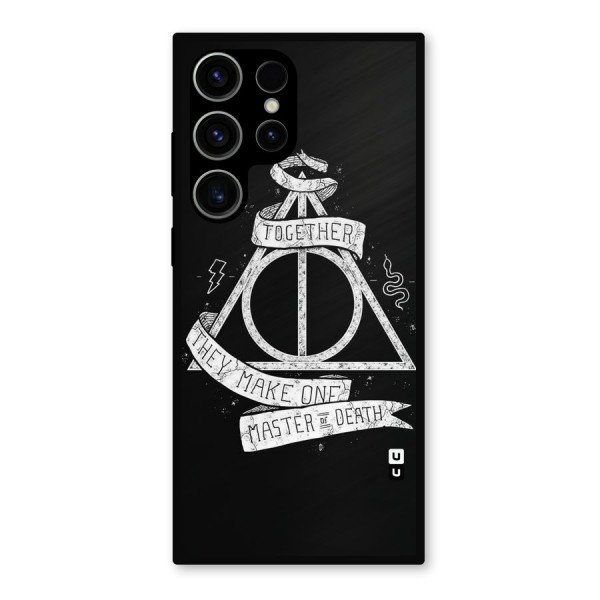 White Ribbon Metal Back Case for Galaxy S23 Ultra