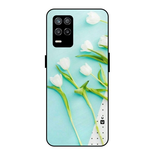 White Tulips Metal Back Case for Realme 8 5G