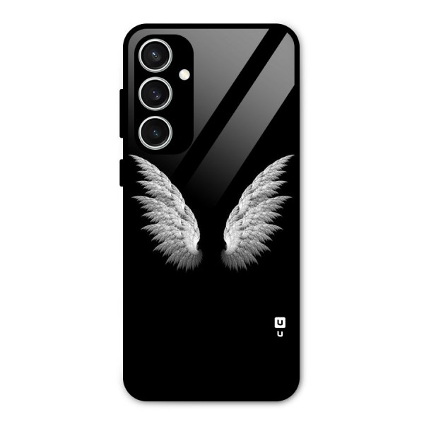 White Wings Glass Back Case for Galaxy S23 FE