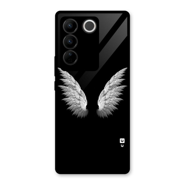 White Wings Glass Back Case for Vivo V27