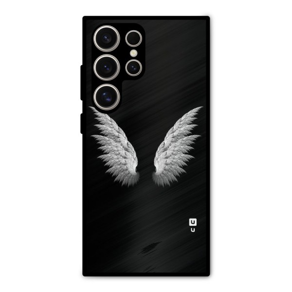 White Wings Metal Back Case for Galaxy S24 Ultra