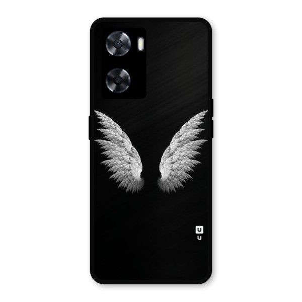 White Wings Metal Back Case for Oppo A57 2022