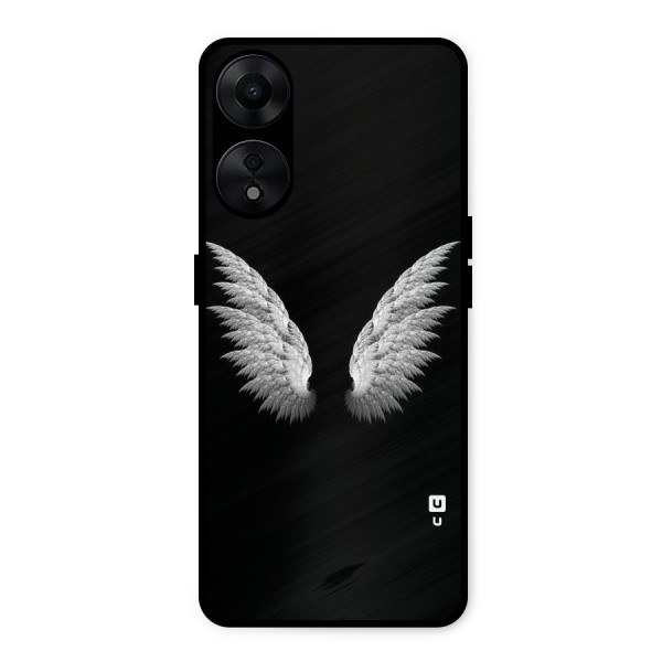 White Wings Metal Back Case for Oppo A78 5G