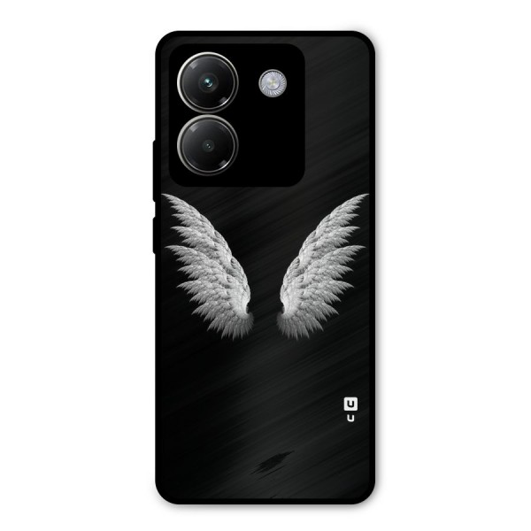 White Wings Metal Back Case for Poco M7 Pro 5G