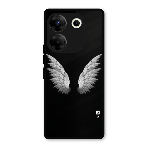 White Wings Metal Back Case for Tecno Camon 20