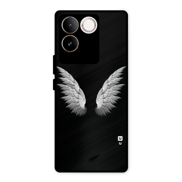 White Wings Metal Back Case for Vivo T2 Pro