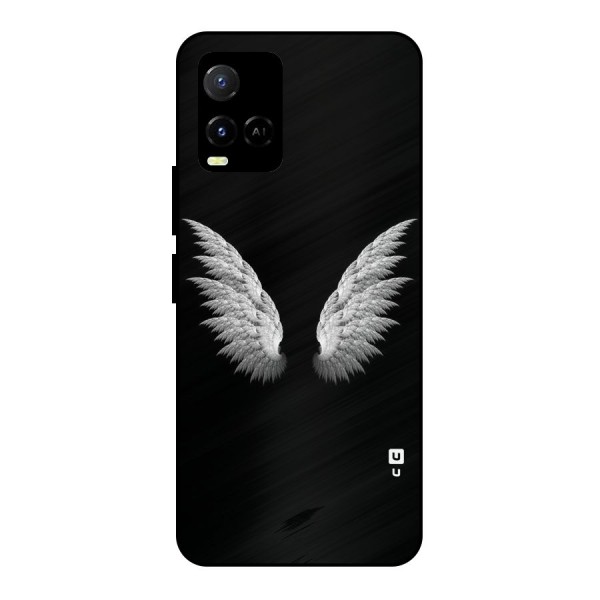 White Wings Metal Back Case for Vivo Y21G